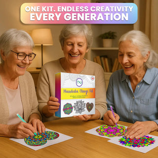 Stained Glass Kit for Kids and Adults - DIY Mandala Window Art Clings with Markers, 10 Unique Designs - Mandala Art Kit with Advanced Adhesive, Great for Any Flat Surfaces