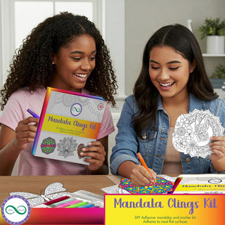 Stained Glass Kit – Animal & Word Designs | DIY Window Art Clings with Markers for Kids, Teens & Adults